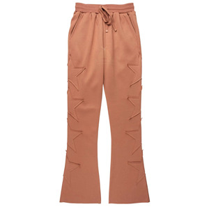 กางเกงวอร์มขายดีสำหรับผู้หญิง แต่งลายปักแบบดิสเทรส พิมพ์ลาย 100% ผ้าฝ้าย สไตล์ฮิปฮอป - Product Image 4