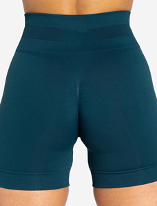 Short de sport taille haute en nylon doux pour femme avec poches latérales – Idéal pour la gym, le vélo et le yoga - Product Image 6