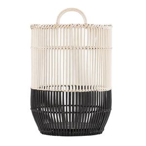Panier en bambou bicolore, contenants de rangement ronds, organisateur de cuisine tissé, panier à linge pour articles ménagers de grande taille, décoration intérieure - Product Image 3