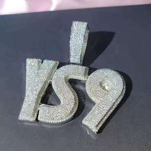 Pendentif YS9 Micro Pavé Moissanite Style Hiphop, Charme de Fête, Argent 925, Luxe Unisexe, Usage Quotidien - Product Image 3