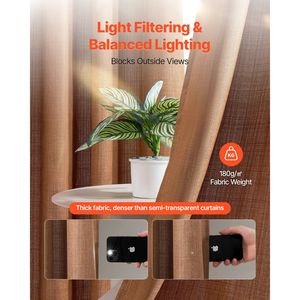 Tende Grommet in lino naturale 52X84 pollici luce filtrante spesse 2 pannelli Set tende e persiane - Product Image 4