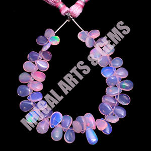 Natural Pink Ethiopian <b>Opal</b> Smooth Pear Shape Gemstone Beads 6 Inch Handmade Strand For <b>Bracelet</b> Necklace Genuine <b>Opal</b> Jewelry - Product Image 2