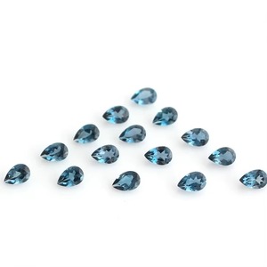 Topacio Azul Londres Natural, Corte Pera, Piedra Suelta, Precio al por Mayor, 4MM 6MM, Topacio Calibrado y Facetado para Joyería - Product Image 1
