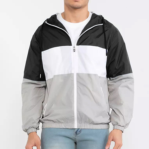 Plain Design Black and <b>White</b> Fashionable Custom Zipper up Windbreaker <b>Jacket</b> for <b>Men</b> Pakistan Manufacturer Windbreaker <b>Jacket</b> - Product Image 4