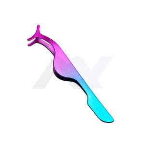 Pince à épiler professionnelle en acier inoxydable pour extensions de cils, outil applicateur de précision, pince de retrait bicolore pour usage en salon - Product Image 1