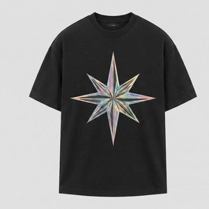 Camiseta con estampado reflectante de primera calidad para hombre, camiseta de algodón de manga corta, ropa de calle, ropa de moda ligera y cómoda para el día a día - Product Image 1