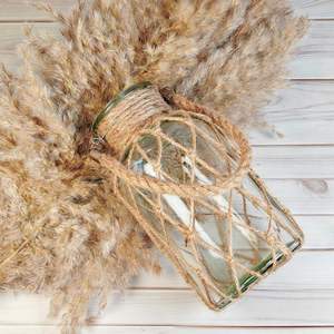 Premium Natural Jute Flower Vase – <b>Rustic</b> Handmade Decorative Flower Holder for Table, <b>Shelf</b> and Modern Home Decor - Product Image 3