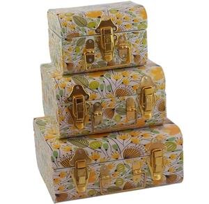 Elegante Baúl de Almacenamiento Metálico Azul Marino con Herrajes Dorados, Caja Organizadora Segura para Decoración Premium del Hogar - Product Image 2