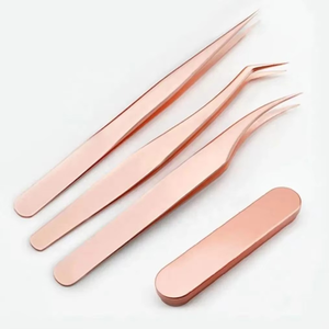 Copper Eyelash Tweezers Set Precision Stainless Steel <b>Smooth</b> Tip Makeup <b>Tools</b> for Lash Extension - Product Image 1