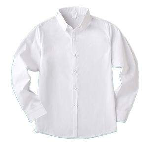 Camisa Escolar de Alta Calidad para Niños, Uniforme Escolar, Primaria, Blanca, Poliéster y Algodón, Sin Arrugas - Product Image 2