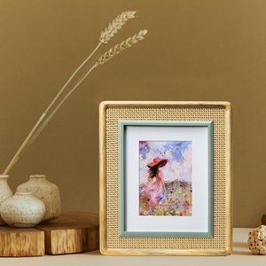 Boho Style Rattan Photo <b>Frame</b> Natural Cane <b>Wooden</b> <b>Picture</b> <b>Frame</b> Tabletop Desktop Home Decoration Home And Living Gifting <b>Frame</b> - Product Image 1