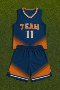 Ensemble de maillots de basket-ball personnalisés unisexes sans manches, col en V, noir, rouge, blanc, impression sublimée, évacuation de l'humidité, coupe athlétique, élastique - Product Image 6