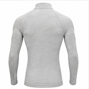 Camiseta de Compresión de Manga Larga Gris para Hombre, Absorbente de Sudor, Transpirable, de Secado Rápido, Antiarrugas, Elástica, de Spandex y Poliéster - Product Image 3