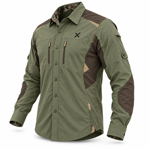 Hunting <b>Shirts</b> & Technical <b>Shirts</b> | <b>Camouflage</b> - Olive Green - Six Colors | Hunting Apparel Manufacturer Supplier | - Product Image 3