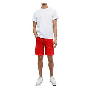 Pantalones Cortos Bermuda de Algodón Lavado de Color Sólido para Hombre, Cintura Media, Cierre de Botones, Estilo Casual, Gris - Product Image 6