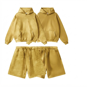 Ensemble sweat à capuche et short pour homme, matière de qualité supérieure, style unique, streetwear unisexe, confortable, 100% coton molletonné - Product Image 5
