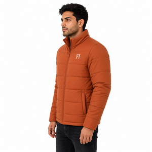 Blousons matelassés pour hommes à manches longues, col montant, en polyester, pour l'hiver, vente en gros, OEM, logo personnalisé, tenue décontractée - Product Image 4