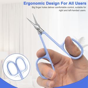 Tijeras para Cutículas de Acero Inoxidable de 9.5cm con Punta Curva para Mano Derecha, Duraderas, para Manicura y Pedicura - Product Image 5