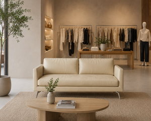 Sofá Moderno de 2 Plazas de Cuero Genuino de Lujo con Patas de Acero Inoxidable para Muebles de Sala de Estar Contemporánea - Product Image 6