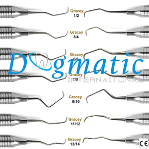 Ensemble de 7 instruments dentaires Gracey Curette en acier inoxydable chirurgical, manuels et réutilisables, pour le nettoyage parodontal - Product Image 2