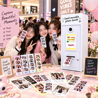 Mini photomaton avec imprimante intégrée, appareil photo à impression instantanée, kiosque en libre-service pour fêtes, mariages et événements
