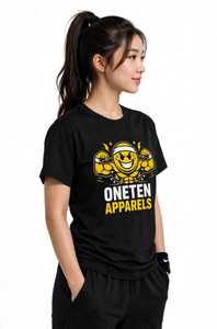 เสื้อยืดผู้หญิงฤดูร้อน สีกรมท่า ผ้าฝ้ายนุ่ม สวมใส่สบาย แขนสั้น ระบายอากาศได้ดี คุณภาพสูง ปรับแต่งได้ คอกลม โลโก้แฟชั่น - Product Image 5