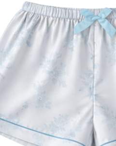 Conjunto de Pijama de Satén Floral Azul Claro Personalizado para Mujer, Manga Corta, Botones, Ropa de Dormir de Dos Piezas, Conjunto de Pantalones Cortos para Descansar - Product Image 6