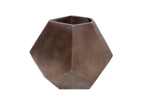 Vintage <b>Square</b> Metal Flower <b>Vase</b> Wide Mouth Decorative Planter Grey Vessel for Home Wedding Tabletop - Product Image 4