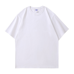 Blank <b>White</b> <b>Short</b> <b>Sleeve</b> Knitted Cotton Feel O-Neck T-<b>Shirt</b> <b>Men</b> Women Solid Casual Breathable Oversized Summer Tops - Product Image 1
