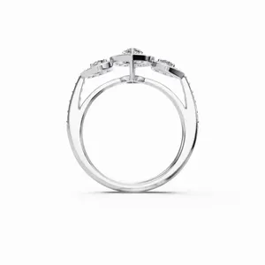 Lab Grown Halo Vintage Marquise Diamond <b>Ring</b> 18K White Gold 45 Pieces IGI Certified Luxury Engagement <b>Ring</b> for Wholesale Export - Product Image 4