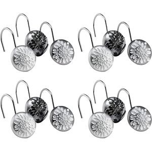 12pc Erica Modern Classic Luxury Bathroom Fabric Shower <b>Curtain</b> Set with 12 <b>Hooks</b> Including Bath Shower <b>Curtain</b> - Product Image 4