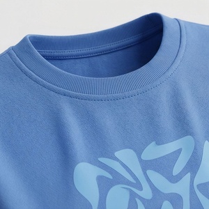 Ensemble décontracté bleu 2 pièces pour femme : T-shirt à manches courtes et short au-dessus du genou à imprimé géométrique, coupe ample, idéal printemps-été - Product Image 4