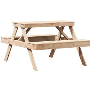 Mesa de Picnic de Madera de Pino Sólido Mediana para Uso en Exteriores - Product Image 6