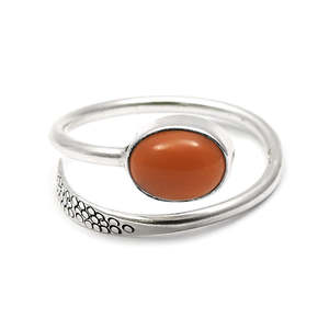 Premium Quality Classic 925 Sterling <b>Silver</b> <b>Ring</b> With Smooth Oval Cut Carnelian Gemstone Sacral Chakra <b>Adjustable</b> Boho <b>Ring</b> - Product Image 1