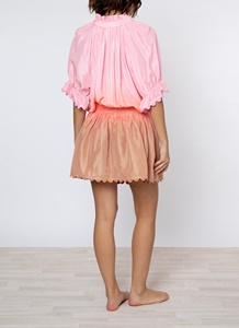 Vestido Camisero de Satén Rosa con Mangas con Volantes y Lazo en la Cintura, Mini Vestido Casual para Exteriores, Corte Holgado, Verano - Product Image 2