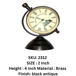 Vintage Navy Antique Brass Table <b>Clock</b> Retro Office Decor Fully Handcrafted Double-Sided Desk Trophy Quazi Motive for Home Use - Product Image 2