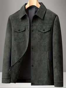 Chaqueta de Gabardina para Hombre, Estilo Casual Vintage, Cálida, para Parejas, Deportiva, de Forro Polar, Reversible, con Bolsillos con Cremallera - Product Image 3