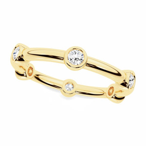 Bague en diamant rond serti clos à la monture - Product Image 3