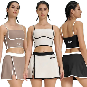 Conjunto Deportivo Personalizado con Logotipo, Transpirable, para Gimnasio y Fitness, Top Deportivo, Sujetador, Falda Elegante para Yoga, Golf y Tenis, en Spandex/Nailon - Product Image 5