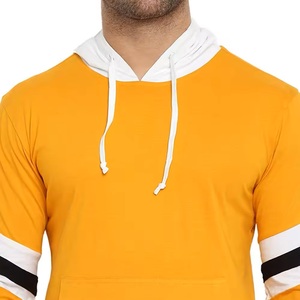 Sudadera con Capucha Amarilla para Hombre, Corte Regular, 100% Algodón Tejido, Informal, Invierno, Color Sólido, Diseño con Bolsillo, Manga Larga, Ecológica - Product Image 3