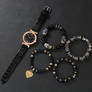 192044 Trendy Beaded Heart Pendant Bracelet <b>Watch</b> - Product Image 2