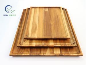 Bandeja para servir de madera de teca con forma rectangular de alta calidad de Vietnam, utensilios de cocina al mejor precio con mármol decorativo para servir alimentos - Product Image 2