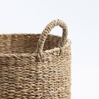 Paniers de rangement pliables en jonc de mer et jute tressés à la main avec poignées – Vente en gros |   Décoration intérieure écologique, durable, respirante et imperméable