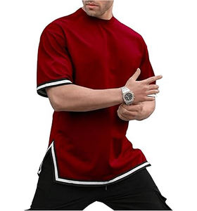 Camiseta de Manga Corta para Hombre, Cuello Redondo, Corte Ajustado, 100% Algodón, Transpirable, Estilo Urbano - Product Image 1