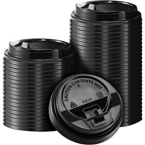 100 gobelets à café en papier compostables écologiques de 12 oz avec couvercle CPLA, gobelets à café jetables biodégradables pour boissons chaudes - Product Image 1