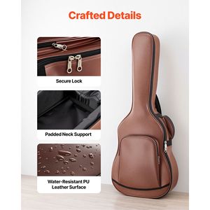 Étui rigide pour guitare acoustique 47,1 pouces, coque rigide Oxford, étui de voyage protecteur avec compartiment pour accessoires et rembourrage en mousse - Product Image 6