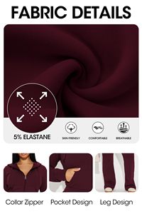 Ensemble de survêtement 2 pièces pour femme, coupe évasée, en coton, avec sweat à capuche, idéal pour l'entraînement et la course hivernale, tenue tendance OEM, le plus vendu - Product Image 6