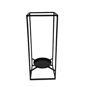 Decoración navideña, soporte de pilar de vela de lujo de hierro de vidrio, lámina de plata, acabado, diseño moderno, soporte de vela hecho a mano personalizado - Product Image 3