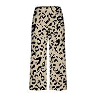 Pantalon large pour femme, taille haute élastique, respirant, infroissable, écologique, tricoté, longueur cheville, motif floral, coupe ample