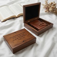 Boîte à souvenirs en bois personnalisée, boîte de rangement en bois gravée sur mesure pour la Bible, les bijoux, les cadeaux, fournisseur en gros